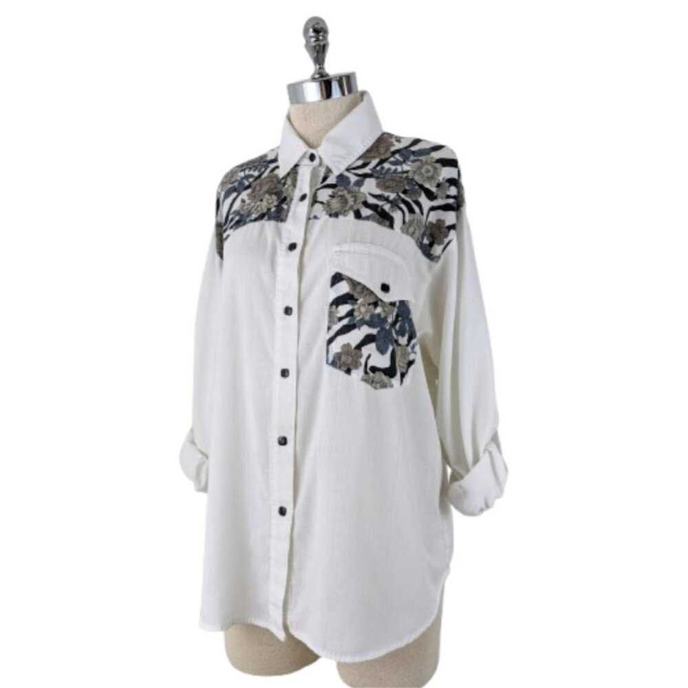 vintage 80's roll sleeve shirt